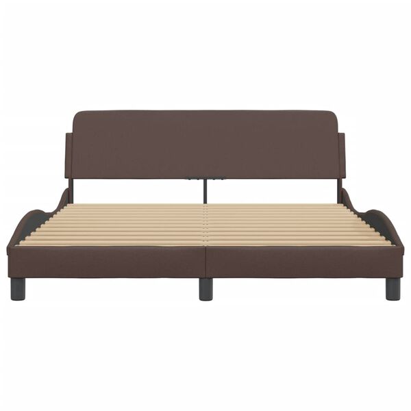 vidaXL Estructura de cama Dover cuero sintético marrón 160x200cm