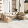 vidaXL Conjunto de sof&aacute;s de jard&iacute;n 5 pcs Beige y Crema Rat&aacute;n sint&eacute;tico