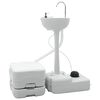 vidaXL Set de Inodoro para Camping 2 uds. Gris y