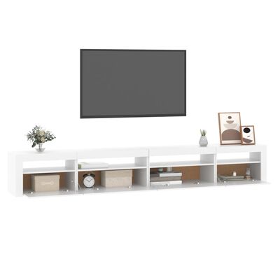 vidaXL Mueble de TV con luces LED blanco 270x35x40 cm