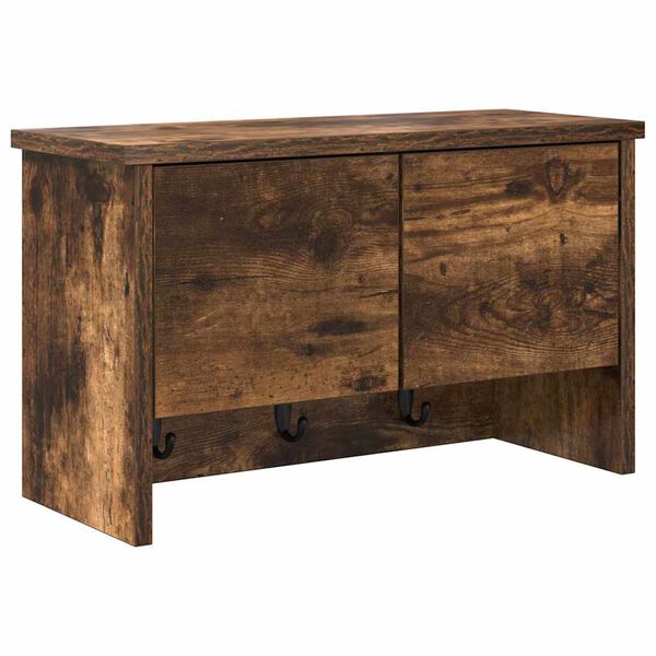 vidaXL Perchero de pared con estante Roble ahumado 50 x 20 x 30 cm