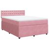 vidaXL Cama box spring con colch&oacute;n terciopelo rosa 140x190 cm