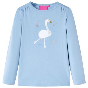 Camiseta infantil de manga larga azul claro 92