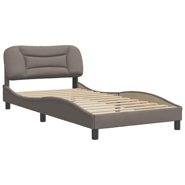 vidaXL Estructura de cama sin colch&oacute;n Hvar tela gris taupe 100x200 cm