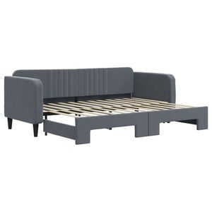 vidaXL Sof&aacute; cama nido terciopelo gris oscuro 80x200 cm