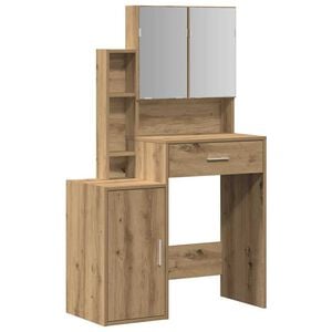 vidaXL Mesa Tocador con caj&oacute;n Roble artesanal 80 x 35 x 132 cm