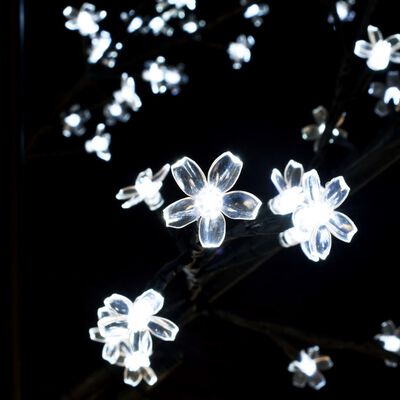 vidaXL Árbol de Navidad 120 LEDs blanco frío flores de cerezo 150 cm
