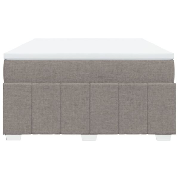 vidaXL Cama box spring con colch&oacute;n tela gris taupe 140x190 cm