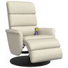 vidaXL Sillón reclinable masaje con reposapiés cuero sintético crema