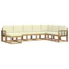 vidaXL Conjunto de sof&aacute;s de exterior 8 uds. Blanco y Crema