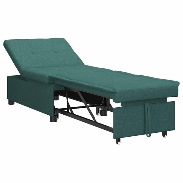 vidaXL Sof&aacute; cama desplegable Verde oscuro 194 x 50 x 82 cm tela
