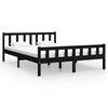 vidaXL Estructura de cama sin colch&oacute;n madera maciza negro 140x200 cm