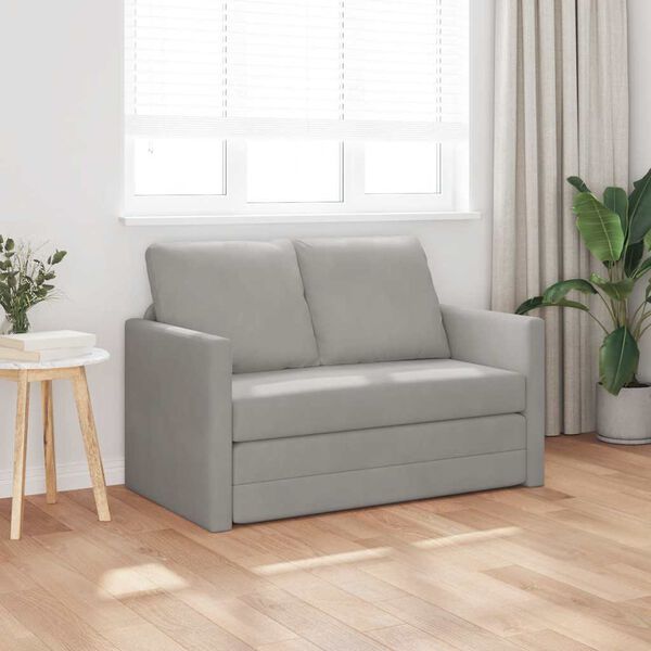 vidaXL Sof&aacute; cama de suelo 2 en 1 terciopelo gris claro 122x204x55 cm