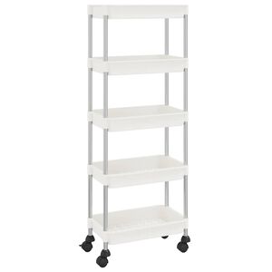 vidaXL Carrito de cocina 5 niveles hierro y ABS blanco 42x29x128 cm