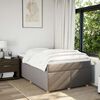 vidaXL Cama box spring con colch&oacute;n tela gris taupe 120x190 cm