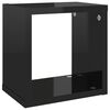 vidaXL Estantes cubo de pared 4 unidades negro brillo 22x15x22 cm