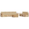 vidaXL Conjunto de sof&aacute;s de exterior con coj&iacute;n 7 pcs y Beige Poli&eacute;ster