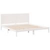 vidaXL Cama extralarga sin colch&oacute;n madera maciza blanca 200x210 cm