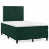 vidaXL Cama box spring colch&oacute;n y LED terciopelo verde oscuro 120x190cm