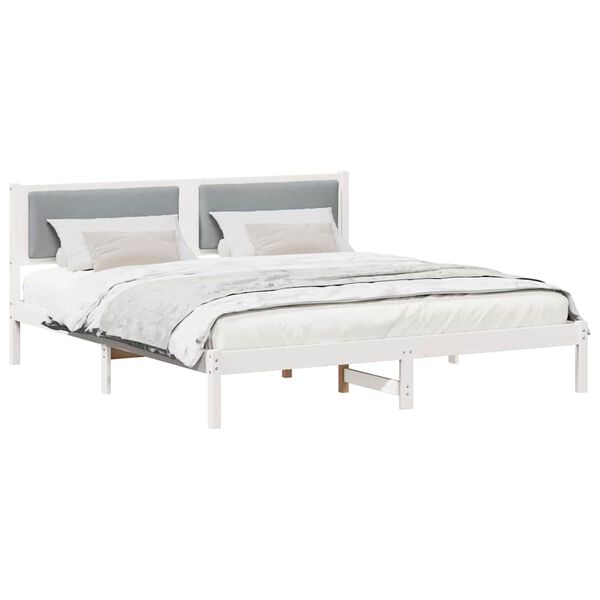vidaXL Estructura de cama con cabecera Gris Claro 200 x 200 cm