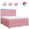 vidaXL Cama box spring con colch&oacute;n terciopelo rosa 200x200 cm