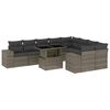vidaXL Set de sof&aacute;s de jard&iacute;n 10 pzas con cojines rat&aacute;n sint&eacute;tico gris