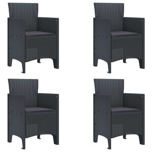 vidaXL Silla de Jard&iacute;n 4 uds. Antracita Polipropileno