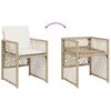 vidaXL Set comedor de jard&iacute;n 9 pzas con cojines rat&aacute;n sint&eacute;tico beige