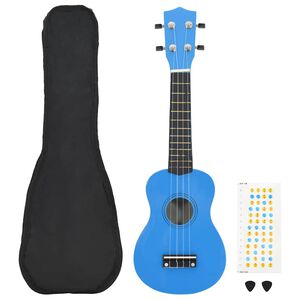 vidaXL Set de ukelele soprano con funda para ni&ntilde;os azul beb&eacute; 21"