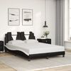 vidaXL Estructura de cama Viana sin colch&oacute;n cuero sint&eacute;tico negro blanco 120x200cm