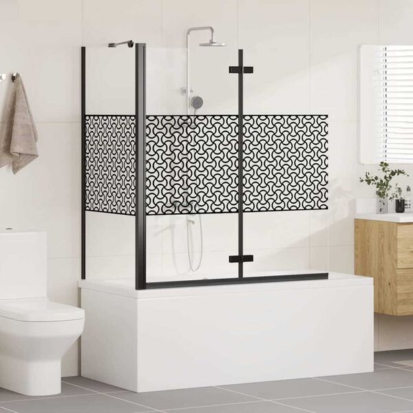 vidaXL Enclosure para baño Geométrico Manual Negro 120 x 67 x 129 cm