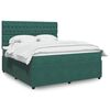 vidaXL Cama box spring con colch&oacute;n terciopelo verde oscuro 180x200 cm