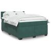 vidaXL Cama box spring con colch&oacute;n terciopelo verde oscuro 140x200 cm