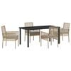 vidaXL Conjunto de Comedor de Jard&iacute;n 5 pcs Beige rat&aacute;n sint&eacute;tico