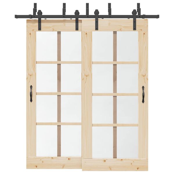 vidaXL Kit de herrajes para puertas correderas acero negro 200 cm