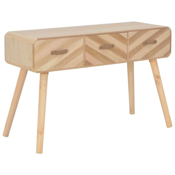 vidaXL Mesa consola de madera maciza 100x35x68 cm