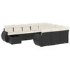 vidaXL Set de sof&aacute;s de jard&iacute;n 11 pzas y cojines rat&aacute;n sint&eacute;tico negro