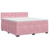 vidaXL Cama box spring con colch&oacute;n Rosa 140 x 200 cm Terciopelo