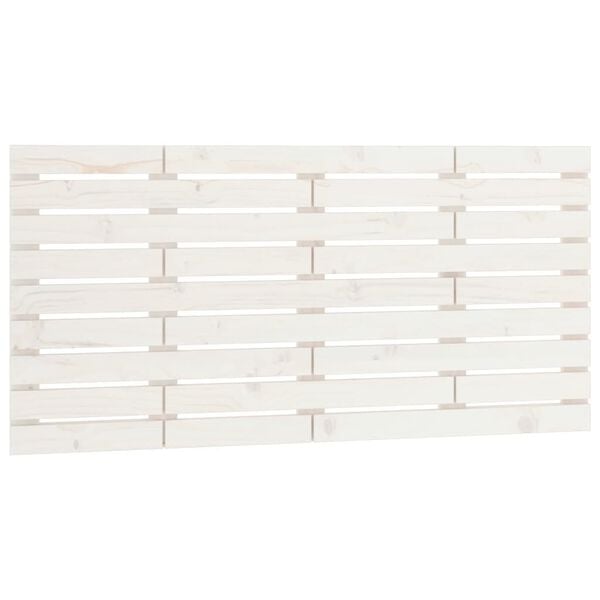 vidaXL Cabecero de cama de pared madera maciza pino blanco 126x3x63 cm
