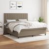 vidaXL Cama box spring con colch&oacute;n tela gris taupe 180x200 cm