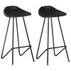 vidaXL Taburetes de cocina 2 unidades cuero aut&eacute;ntico negro