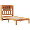 vidaXL Cama con estanter&iacute;a sin colch&oacute;n madera maciza marr&oacute;n 75x190 cm