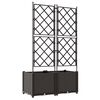 vidaXL Macetero de Jard&iacute;n 2 pcs Marr&oacute;n 80 x 40 x 143 cm Pl&aacute;stico