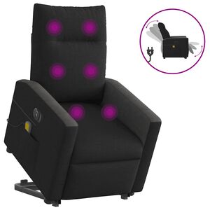 vidaXL Sill&oacute;n de masaje el&eacute;ctrico reclinable elevable tela negro