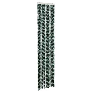 vidaXL Cortina antimoscas chenilla verde y blanco 56x200 cm