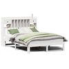 vidaXL Cama con estanter&iacute;a sin colch&oacute;n madera maciza blanca 140x190 cm