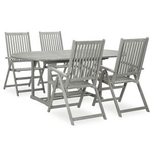vidaXL Conjunto de comedor de jard&iacute;n 5 piezas (150-200 cm)x100 cm gris