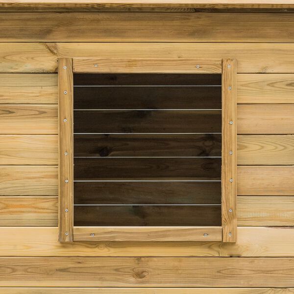 vidaXL Casa de juegos de jardín madera de pino 120x120x146 cm