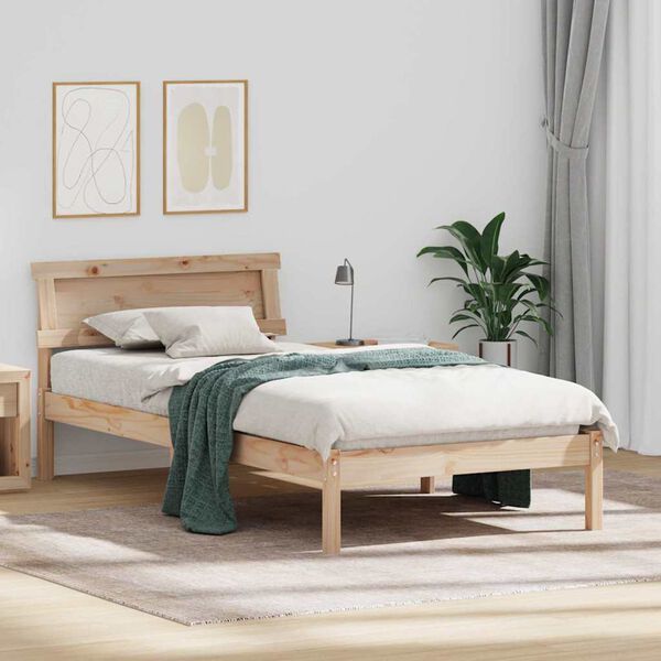vidaXL Estructura de cama Marr&oacute;n 80 x 200 cm Madera de pino macizo