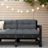 vidaXL Sill&oacute;n de jard&iacute;n con cojines madera maciza de pino negro